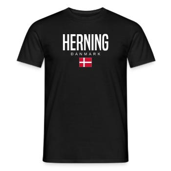 Herning, Denmark - Men's T-Shirt - black - Front - AI Model Male 178 light (178cm)
