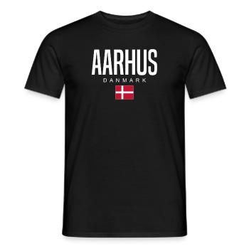 Aarhus, Danemark - T-shirt homme - noir - Devant - AI Model Male 178 light (178cm)