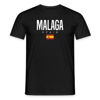 Malaga, Espagne - T-shirt homme - noir - Devant - AI Model Male 178 light (178cm)