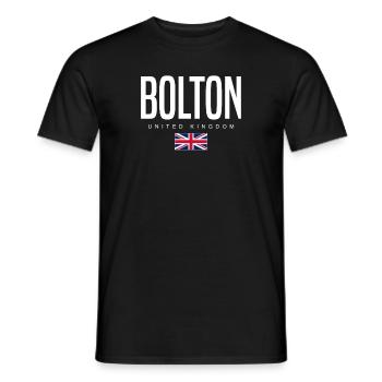 Bolton, United Kingdom - Men's T-Shirt - black - Front - AI Model Male 178 light (178cm)