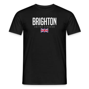Brighton, United Kingdom - Men's T-Shirt - black - Front - AI Model Male 178 light (178cm)