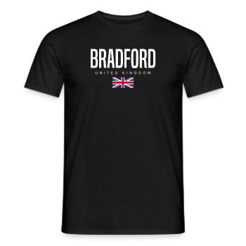 Bradford, Royaume-Uni - T-shirt homme - noir - Devant - AI Model Male 178 light (178cm)