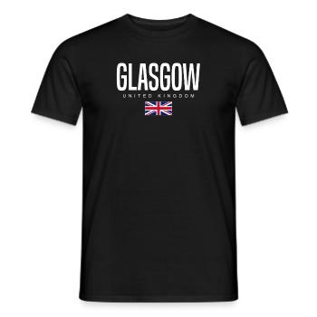 Glasgow, Royaume-Uni - T-shirt homme - noir - Devant - AI Model Male 178 light (178cm)