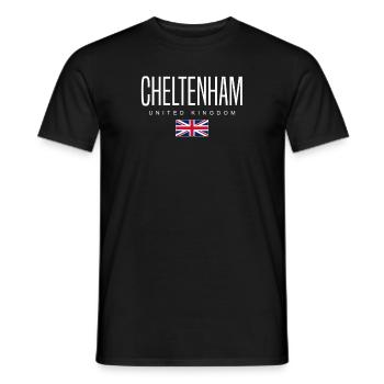 Cheltenham, United Kingdom - Men's T-Shirt - black - Front - AI Model Male 178 light (178cm)