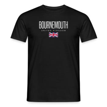 Bournemouth, United Kingdom - Men's T-Shirt - black - Front - AI Model Male 178 light (178cm)