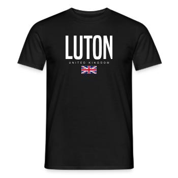 Luton, Royaume-Uni - T-shirt homme - noir - Devant - AI Model Male 178 light (178cm)