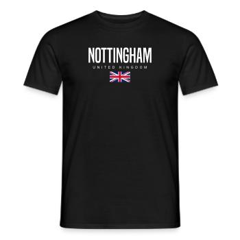 Nottingham England Großbritannien - Männer T-Shirt - Schwarz - Vorne - AI Model Male 178 light (178cm)