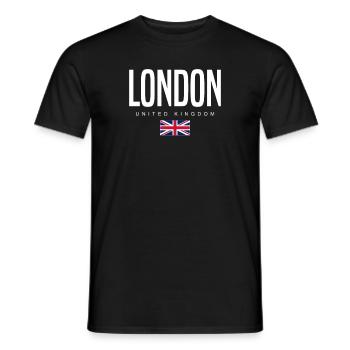 Londres, Royaume-Uni - T-shirt homme - noir - Devant - AI Model Male 178 light (178cm)