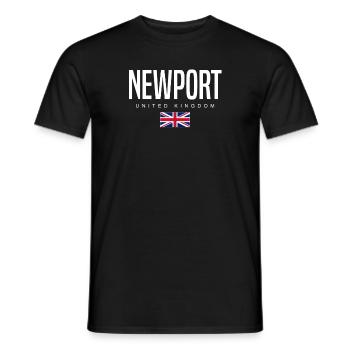 Newport Vereinigtes Königreich - Männer T-Shirt - Schwarz - Vorne - AI Model Male 178 light (178cm)