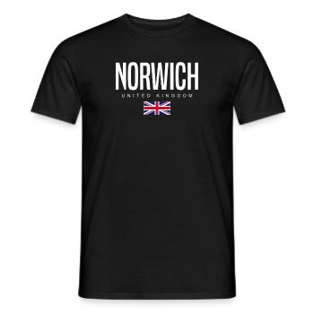 Norwich, United Kingdom - Men's T-Shirt - black - Front - AI Model Male 178 light (178cm)