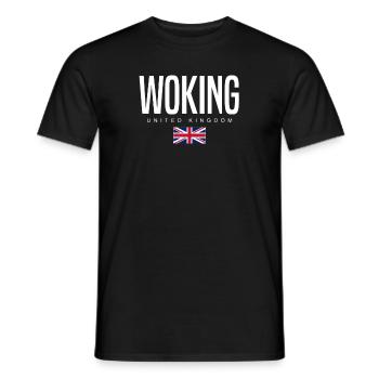 Woking, England, United Kingdom - Men's T-Shirt - black - Front - AI Model Male 178 light (178cm)