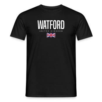 Watford England Großbritannien - Männer T-Shirt - Schwarz - Vorne - AI Model Male 178 light (178cm)