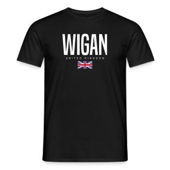 Wigan England Großbritannien - Männer T-Shirt - Schwarz - Vorne - AI Model Male 178 light (178cm)