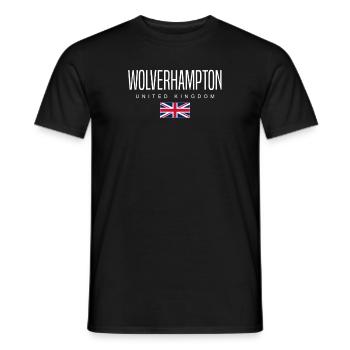 Wolverhampton, England, United Kingdom - Men's T-Shirt - black - Front - AI Model Male 178 light (178cm)