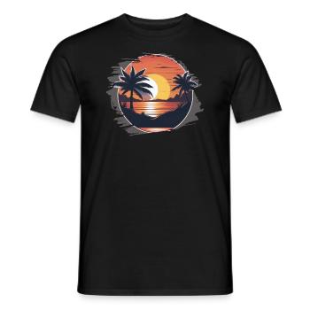 Coucher de soleil sur la plage - T-shirt homme - noir - Devant - AI Model Male 178 light (178cm)
