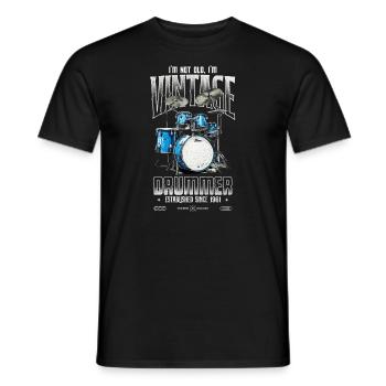 Je ne suis pas vieux je suis Vintage rétro 1961 batteur - T-shirt homme - noir - Devant - AI Model Male 178 light (178cm)