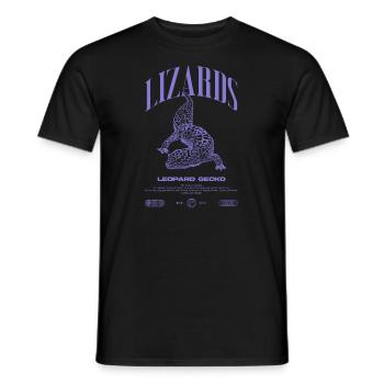 Leopard Gecko Moderne Reptilienwärter Streetwear - Männer T-Shirt - Schwarz - Vorne - AI Model Male 178 light (178cm)