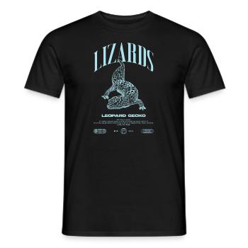 Leopard Gecko Moderne Reptilienwärter Streetwear - Männer T-Shirt - Schwarz - Vorne - AI Model Male 178 light (178cm)