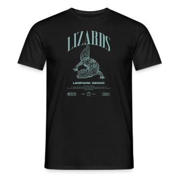 Leopard Gecko Moderne Reptilienwärter Streetwear - Männer T-Shirt - Schwarz - Vorne - AI Model Male 178 light (178cm)