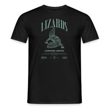 Leopard Gecko Moderne Reptilienwärter Streetwear - Männer T-Shirt - Schwarz - Vorne - AI Model Male 178 light (178cm)