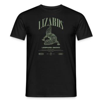 Leopard Gecko Moderne Reptilienwärter Streetwear - Männer T-Shirt - Schwarz - Vorne - AI Model Male 178 light (178cm)