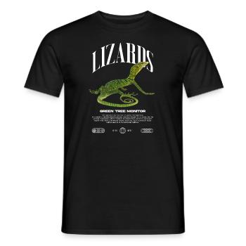 Green Tree Monitor Streetwear Lizard Keeper - Men's T-Shirt - black - Front - AI Model Male 178 light (178cm)