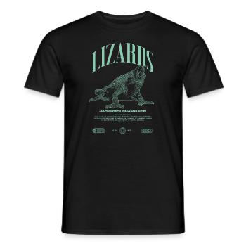 Jackson's Chameleon Streetwear Lizard Keeper - Men's T-Shirt - black - Front - AI Model Male 178 light (178cm)