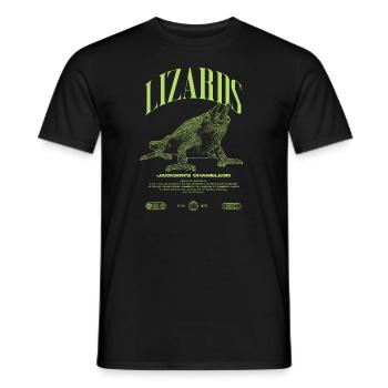 Jackson's Chamäleon Streetwear Eidechsenwärter - Männer T-Shirt - Schwarz - Vorne - AI Model Male 178 light (178cm)