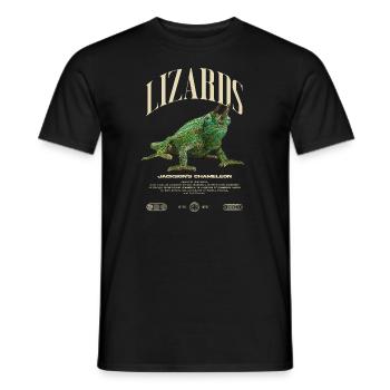 Jackson's Chameleon Streetwear Lizard Keeper - Men's T-Shirt - black - Front - AI Model Male 178 light (178cm)
