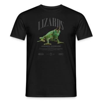 Jackson's Chamäleon Streetwear Eidechsenwärter - Männer T-Shirt - Schwarz - Vorne - AI Model Male 178 light (178cm)