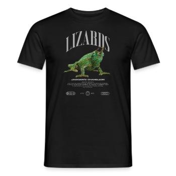 Jackson's Chamäleon Streetwear Eidechsenwärter - Männer T-Shirt - Schwarz - Vorne - AI Model Male 178 light (178cm)
