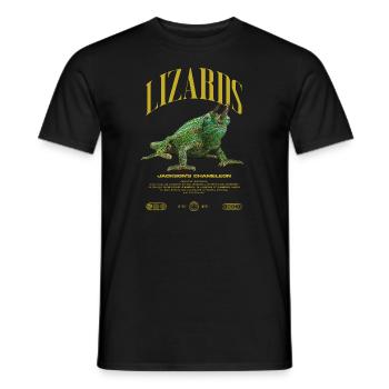 Jackson's Chamäleon Streetwear Eidechsenwärter - Männer T-Shirt - Schwarz - Vorne - AI Model Male 178 light (178cm)