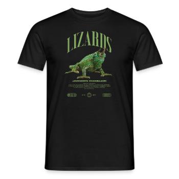 Jackson's Chamäleon Streetwear Eidechsenwärter - Männer T-Shirt - Schwarz - Vorne - AI Model Male 178 light (178cm)