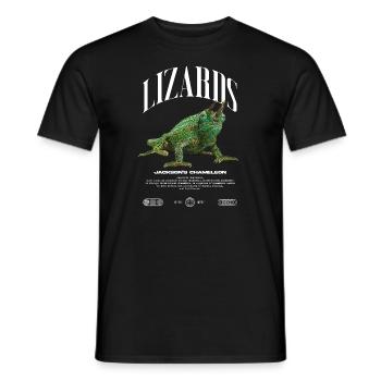 Jackson's Chamäleon Streetwear Eidechsenwärter - Männer T-Shirt - Schwarz - Vorne - AI Model Male 178 light (178cm)