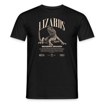 Dragon barbu Streetwear gardien de lézard - T-shirt homme - noir - Devant - AI Model Male 178 light (178cm)
