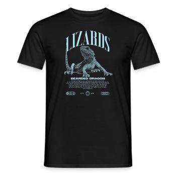 Dragon barbu Streetwear gardien de lézard - T-shirt homme - noir - Devant - AI Model Male 178 light (178cm)
