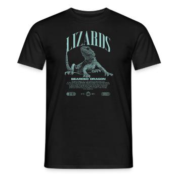 Dragon barbu Streetwear gardien de lézard - T-shirt homme - noir - Devant - AI Model Male 178 light (178cm)