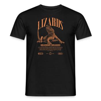 Dragon barbu Streetwear gardien de lézard - T-shirt homme - noir - Devant - AI Model Male 178 light (178cm)
