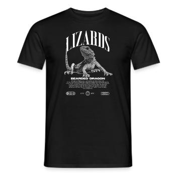 Dragon barbu Streetwear gardien de lézard - T-shirt homme - noir - Devant - AI Model Male 178 light (178cm)