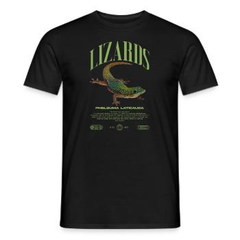 Phelsuma laticauda Day Gecko Lizard Keeper - Men's T-Shirt - black - Front - AI Model Male 178 light (178cm)