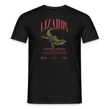Phelsuma laticauda Day Gecko Lizard Keeper - Men's T-Shirt - black - Front - AI Model Male 178 light (178cm)