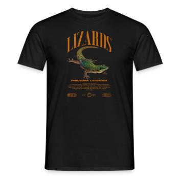 Phelsuma laticauda Day Gecko Lizard Keeper - Men's T-Shirt - black - Front - AI Model Male 178 light (178cm)