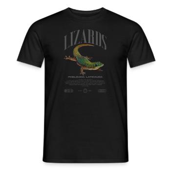 Phelsuma laticauda Day Gecko Lizard Keeper - Men's T-Shirt - black - Front - AI Model Male 178 light (178cm)