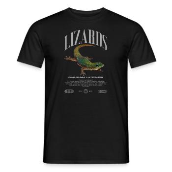 Phelsuma laticauda Day Gecko Lizard Keeper - Men's T-Shirt - black - Front - AI Model Male 178 light (178cm)