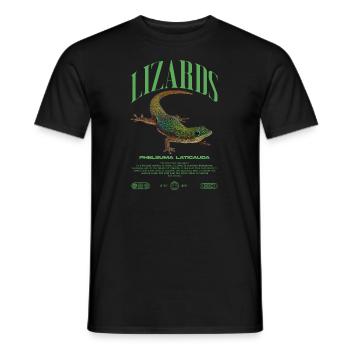 Phelsuma laticauda Day Gecko Lizard Keeper - Men's T-Shirt - black - Front - AI Model Male 178 light (178cm)