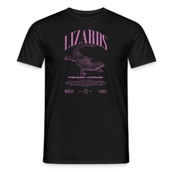 Phelsuma laticauda Day Gecko Lizard Keeper - Men's T-Shirt - black - Front - AI Model Male 178 light (178cm)