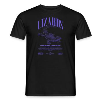 Phelsuma laticauda Day Gecko Lizard Keeper - Men's T-Shirt - black - Front - AI Model Male 178 light (178cm)