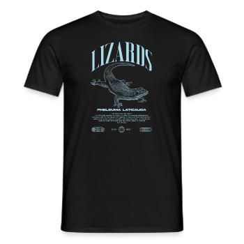 Phelsuma laticauda Day Gecko Lizard Keeper - Men's T-Shirt - black - Front - AI Model Male 178 light (178cm)