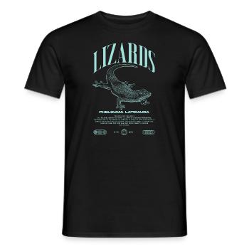 Phelsuma laticauda Day Gecko Lizard Keeper - Men's T-Shirt - black - Front - AI Model Male 178 light (178cm)