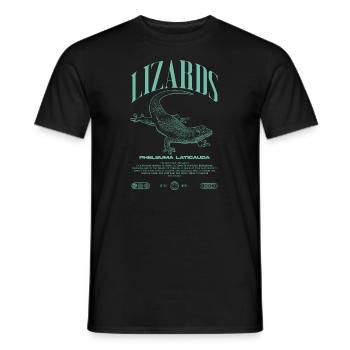 Phelsuma laticauda Day Gecko Lizard Keeper - Men's T-Shirt - black - Front - AI Model Male 178 light (178cm)
